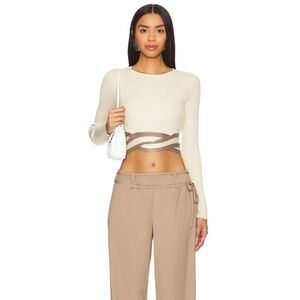 ADRIFT LONG SLEEVE TOP IN CREAM & TAUPE | 
SOVERE | revolve
